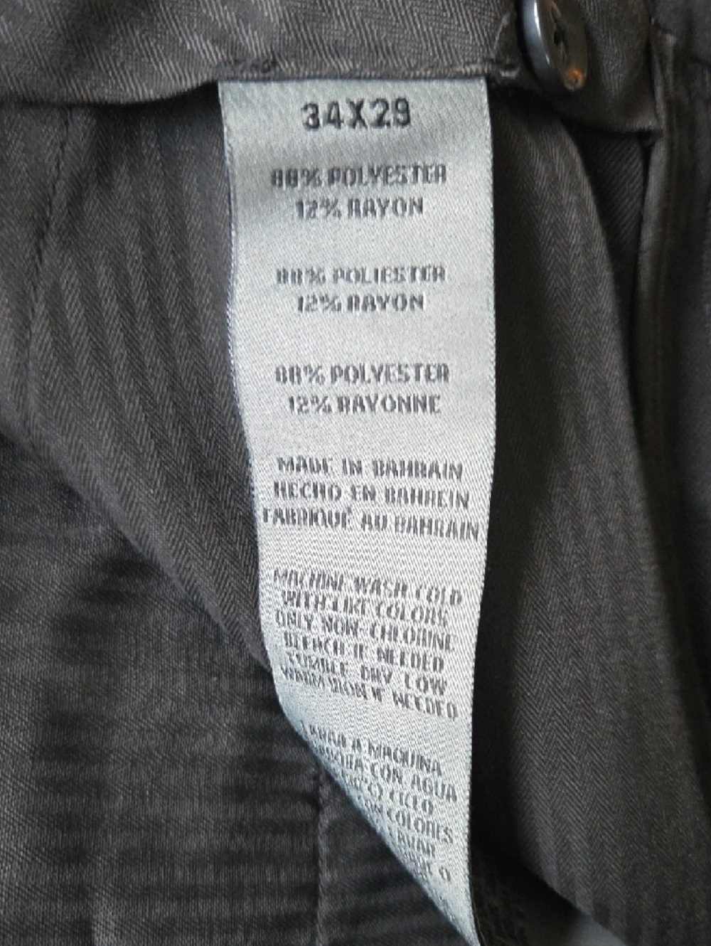 34 X 29 Savane Black Men's Dress Pants - Picture 2 of 4